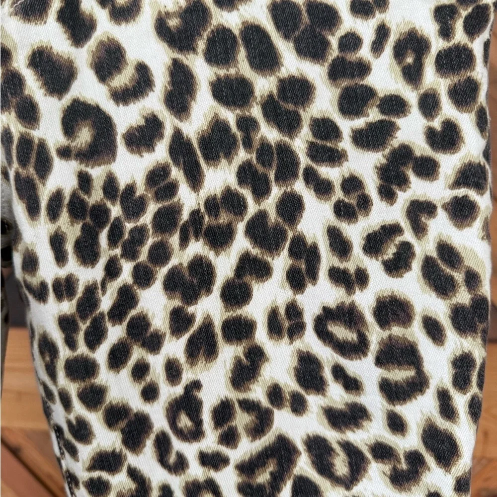 FRAME Leopard Ali High Rise Cigarette Skinny Jeans, Size 28